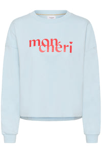 Saint Tropez Pegrina Baby Blue 'Mon Cheri' Fleece Lined Sweatshirt, 30514914