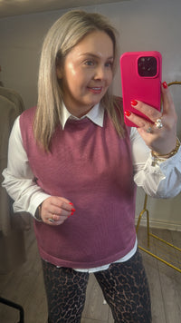 Saint Tropez Mila Dusky Pink Melange Knitted Vest