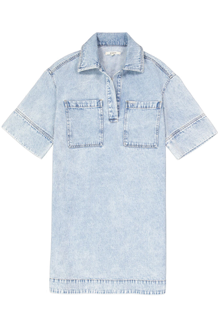 Garcia Washed Denim V-Neck Relaxed Dit Dress