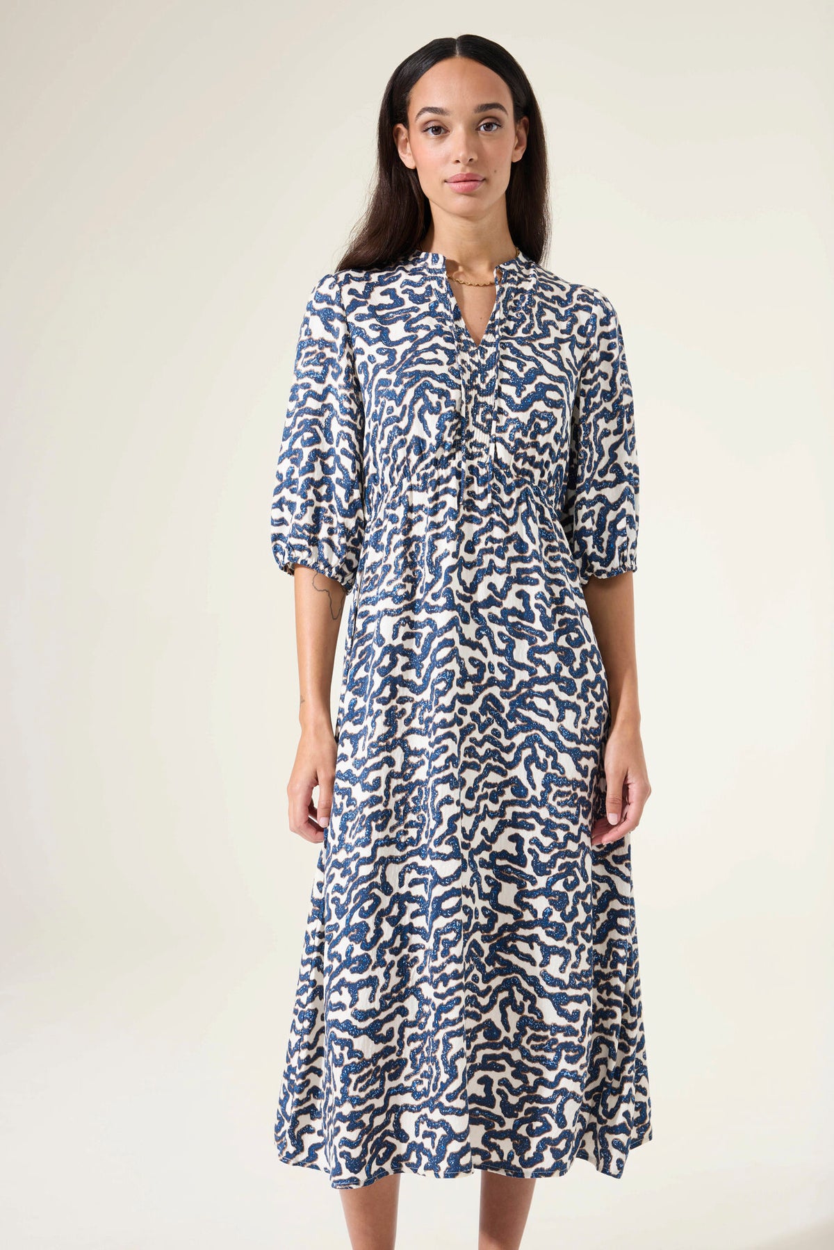 Garcia Summer Cobalt Abstract Printed Midi Dress