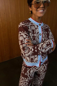 Never Fully Dressed Chocolate Holly Cardigan with Bandana