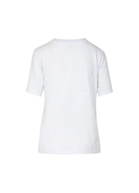 Coster Copenhagen White T-Shirt with Pink Embroidered Smiley Face