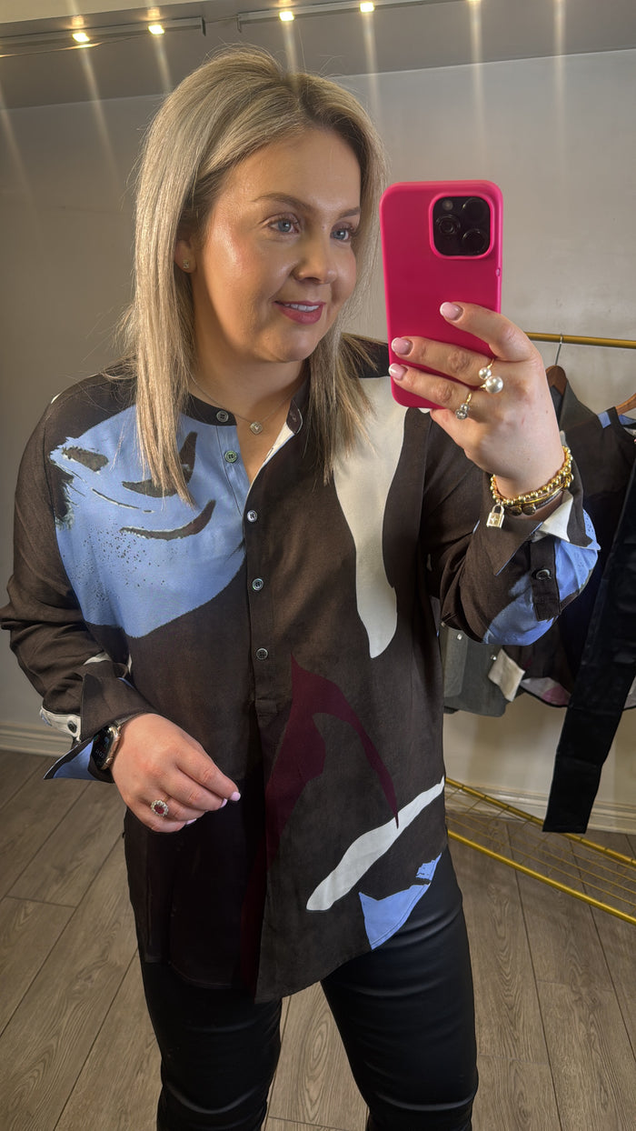 Coster Copenhagen Shadow Graphic Print Blouse