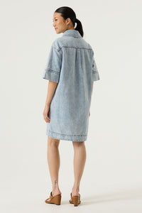 Garcia Washed Denim V-Neck Relaxed Dit Dress