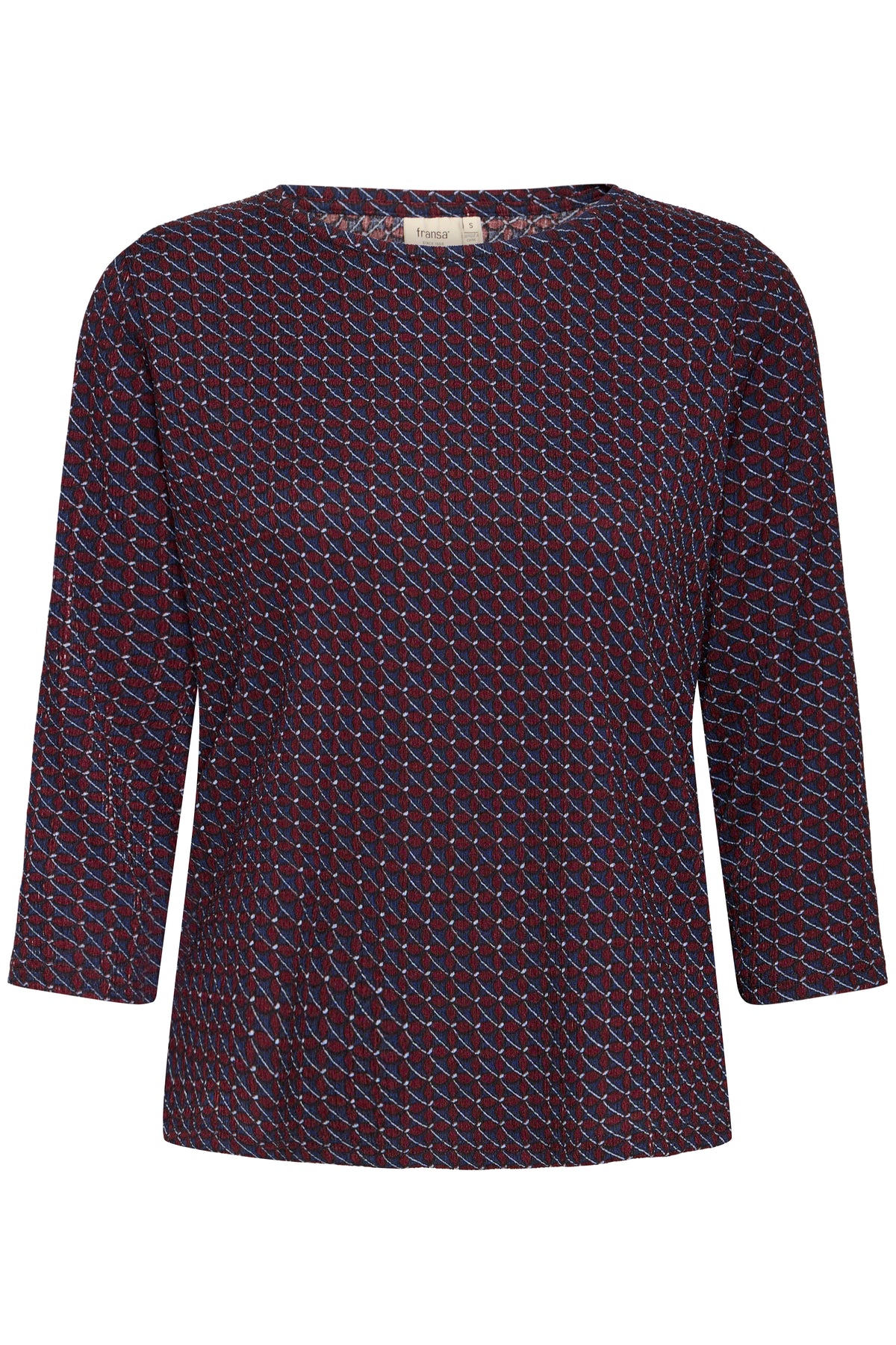 Fransa FrSenna Night Sky Burgundy Geometric Printed Top