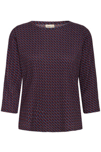 Fransa FrSenna Night Sky Burgundy Geometric Printed Top