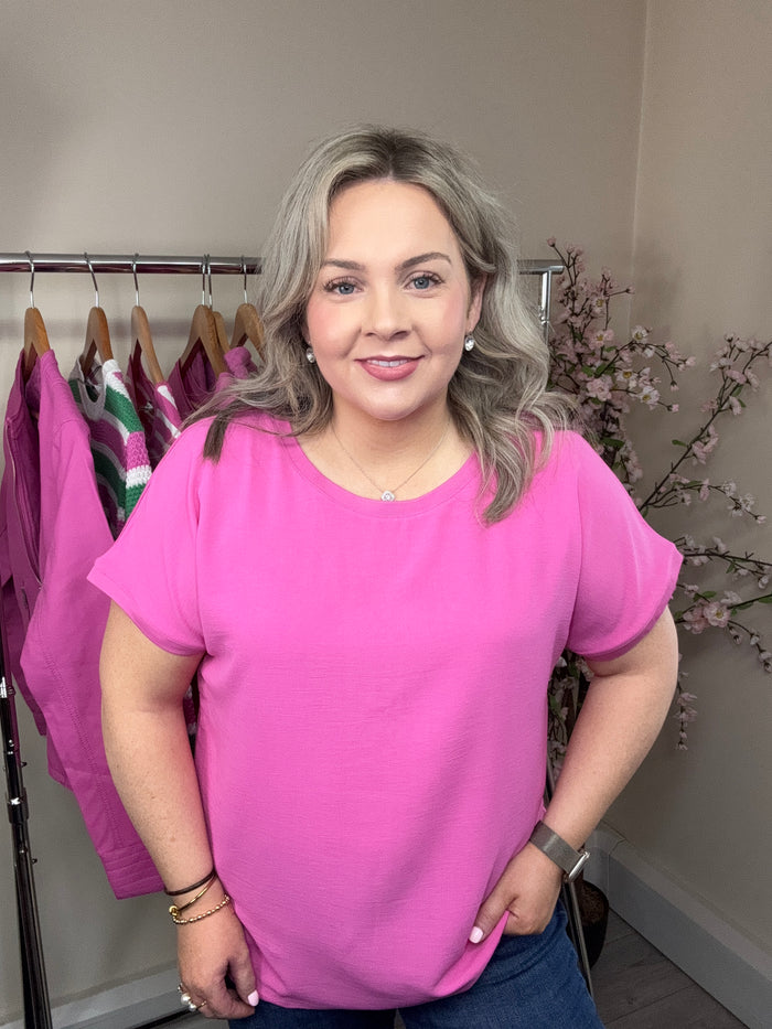 B.Young ByPanyax Phlox Pink Silky Front T-Shirt, 20816338