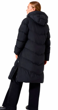 Garcia Ultimate Iconic Black Knee Length Puffa Coat with Zip Detailing