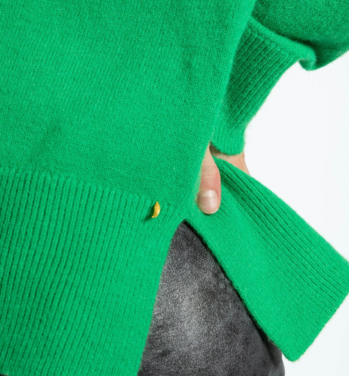 Coster Copenhagen Lush Green Cowl Neck Longline Knit