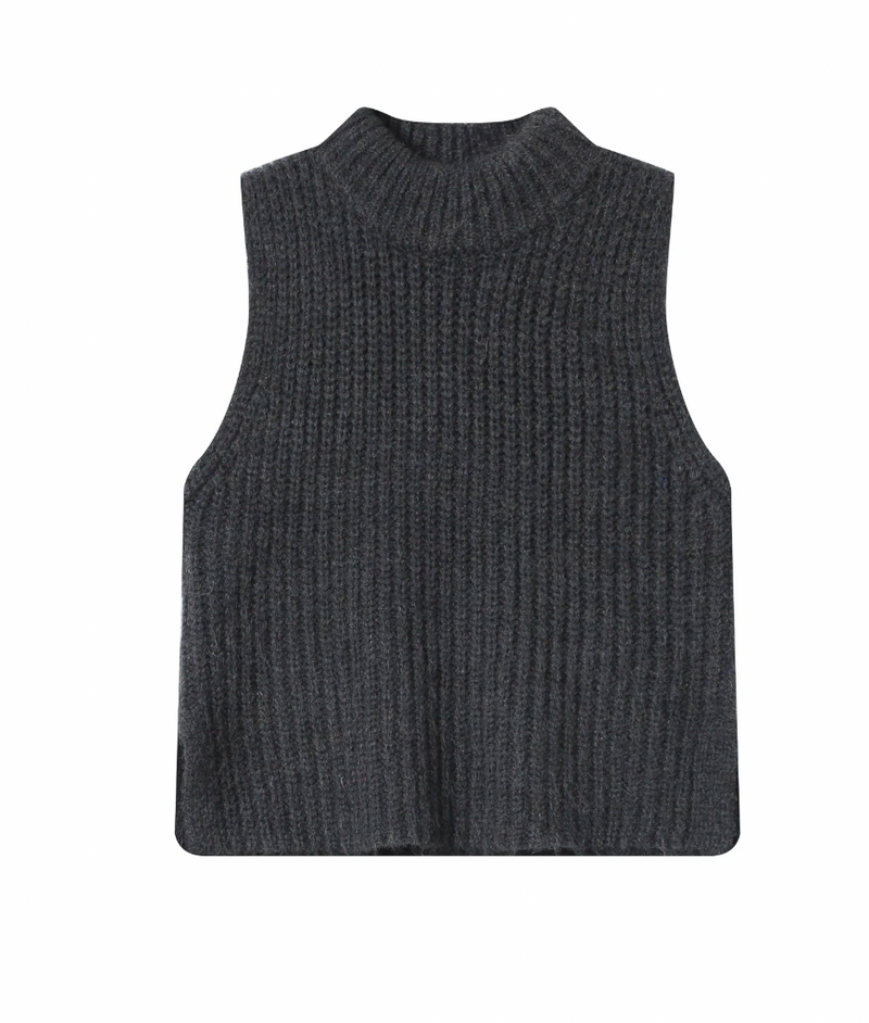 Grace & Mila Sablon Anthracite Grey Knitted Layering Vest