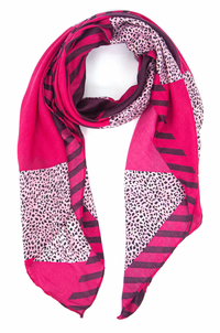 Ruby 67 Jodi Fuchsia Animal Stripe Scarf