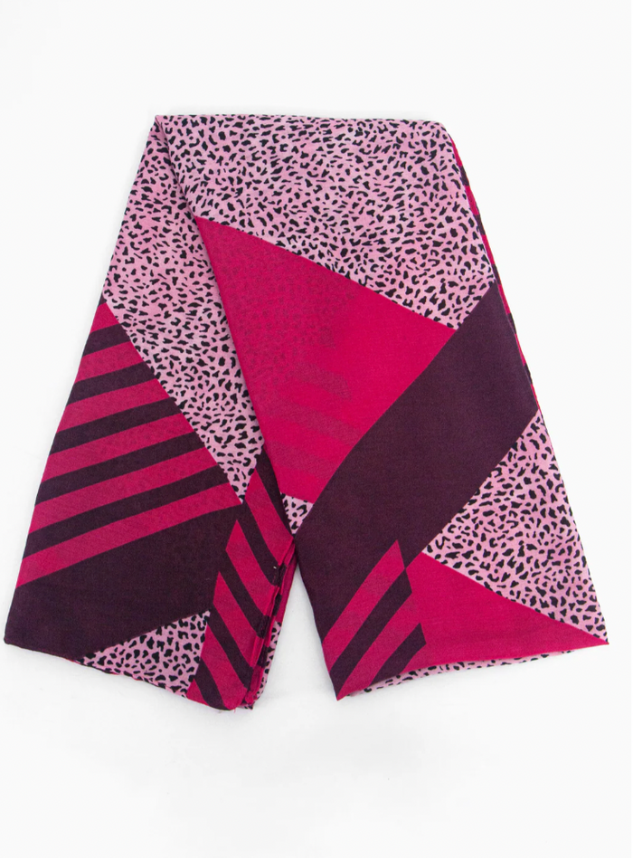 Ruby 67 Jodi Fuchsia Animal Stripe Scarf
