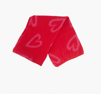 Ruby 67 Zuri Red/Pink Sketched Heart Print Knitted Scarf