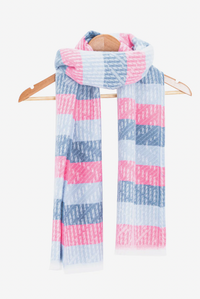 Ruby 67 Reed Blue/Pink Stripe Knitted Scarf