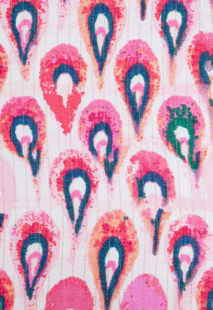 Ruby 67 AlderPink Teardrop Print Scarf