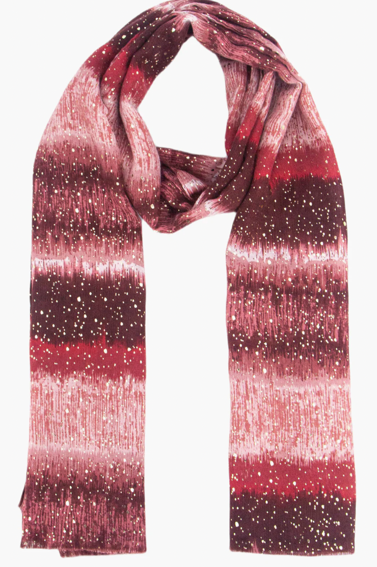 Ruby 67 Tierney Red Ombre Stripe Scarf