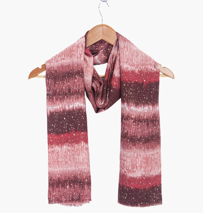 Ruby 67 Tierney Red Ombre Stripe Scarf