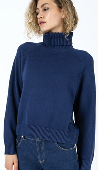 Coster Copenhagen Eclipse Navy Blue Cowl Neck Knit