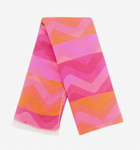 Ruby 67 Bowie Pink/Orange Zig-Zag Knitted Scarf