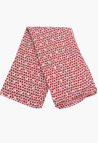 Ruby 67 Rainie Red Metallic Heart Print Scarf