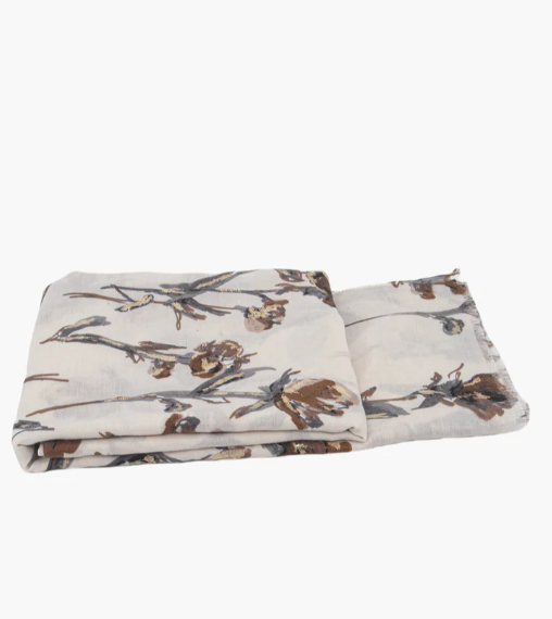 Ruby 67 Vaeda Cream Floral Scarf