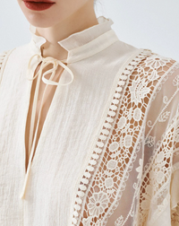 Access Fashion Vanilla Blouse with Lace Details, 63-2087