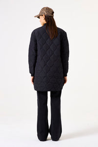 Garcia Black Quilted Bomber Jacket with Button Detailing