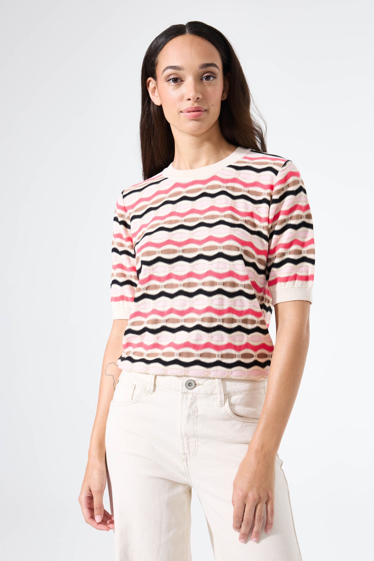 Garcia Soft Taupe/Pink Printed Knit, N260241