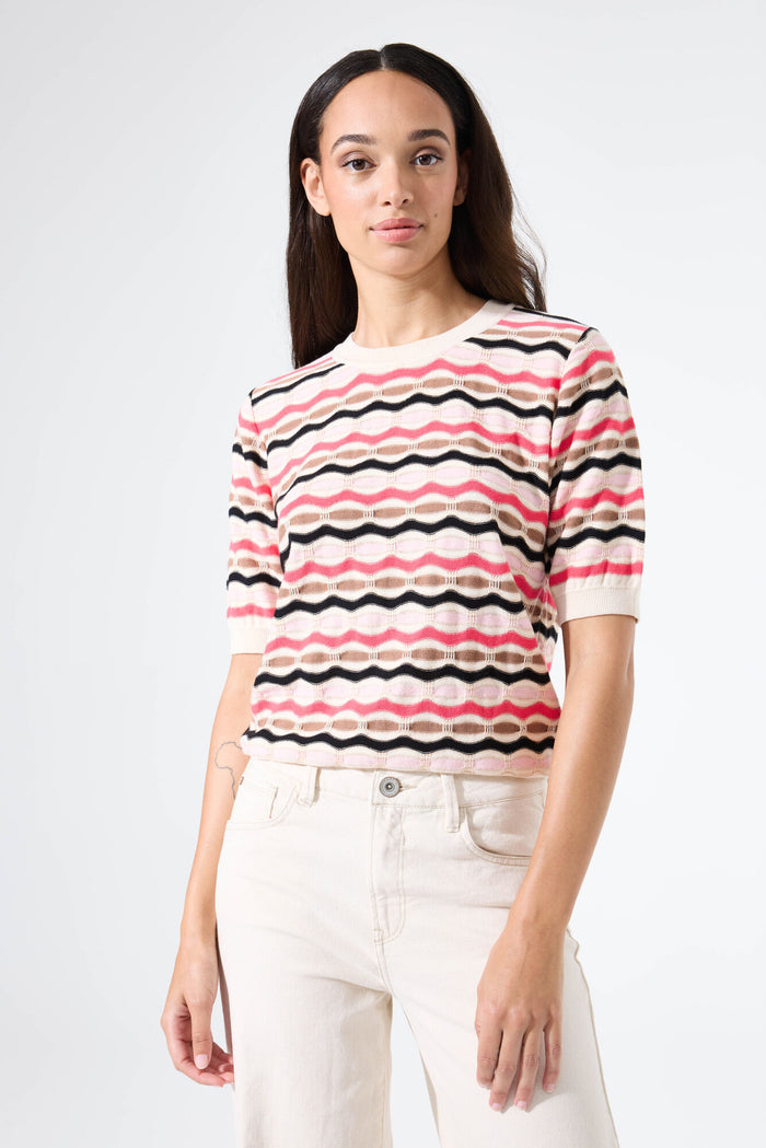Garcia Soft Taupe/Pink Printed Knit, N260241