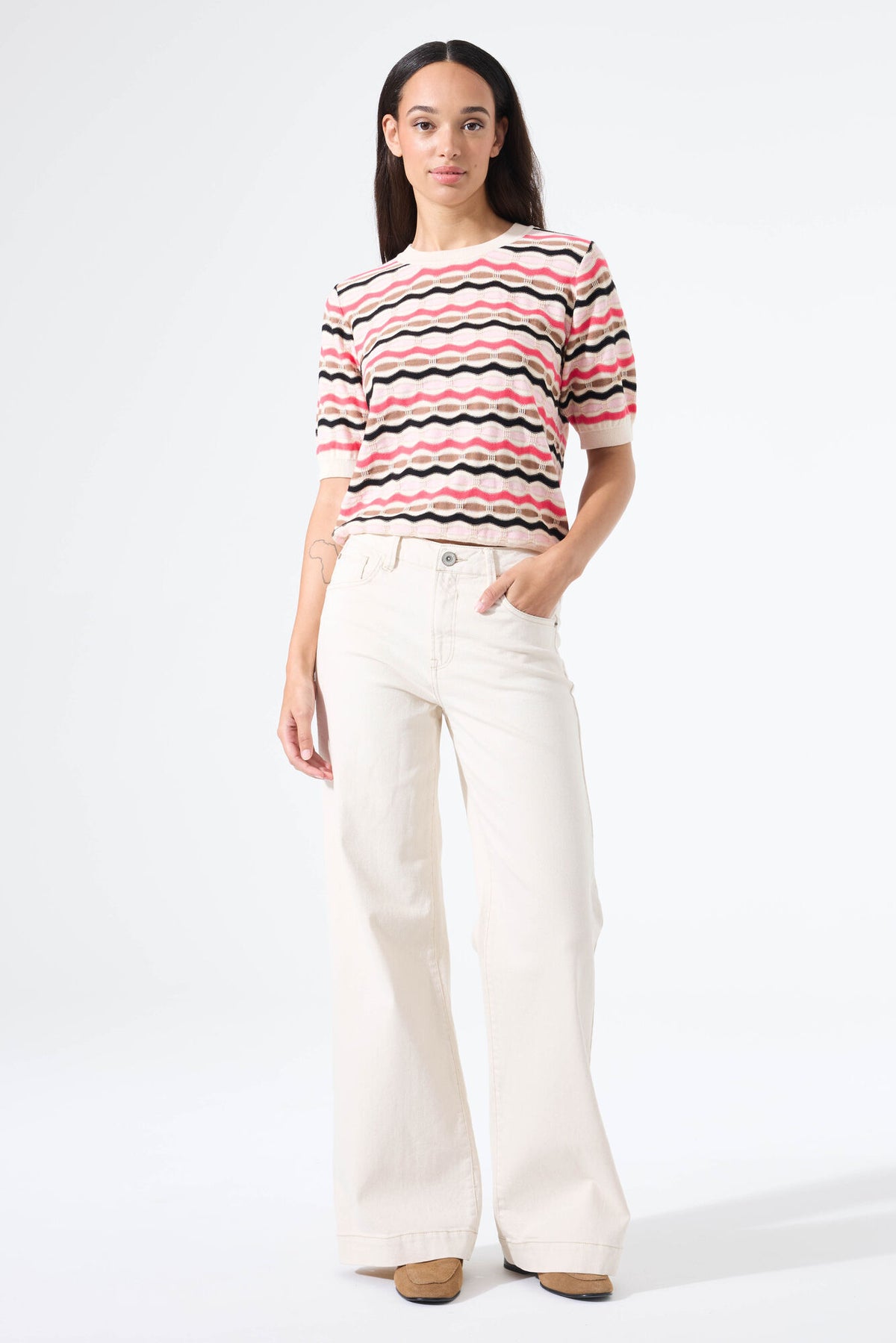 Garcia Soft Taupe/Pink Printed Knit, N260241