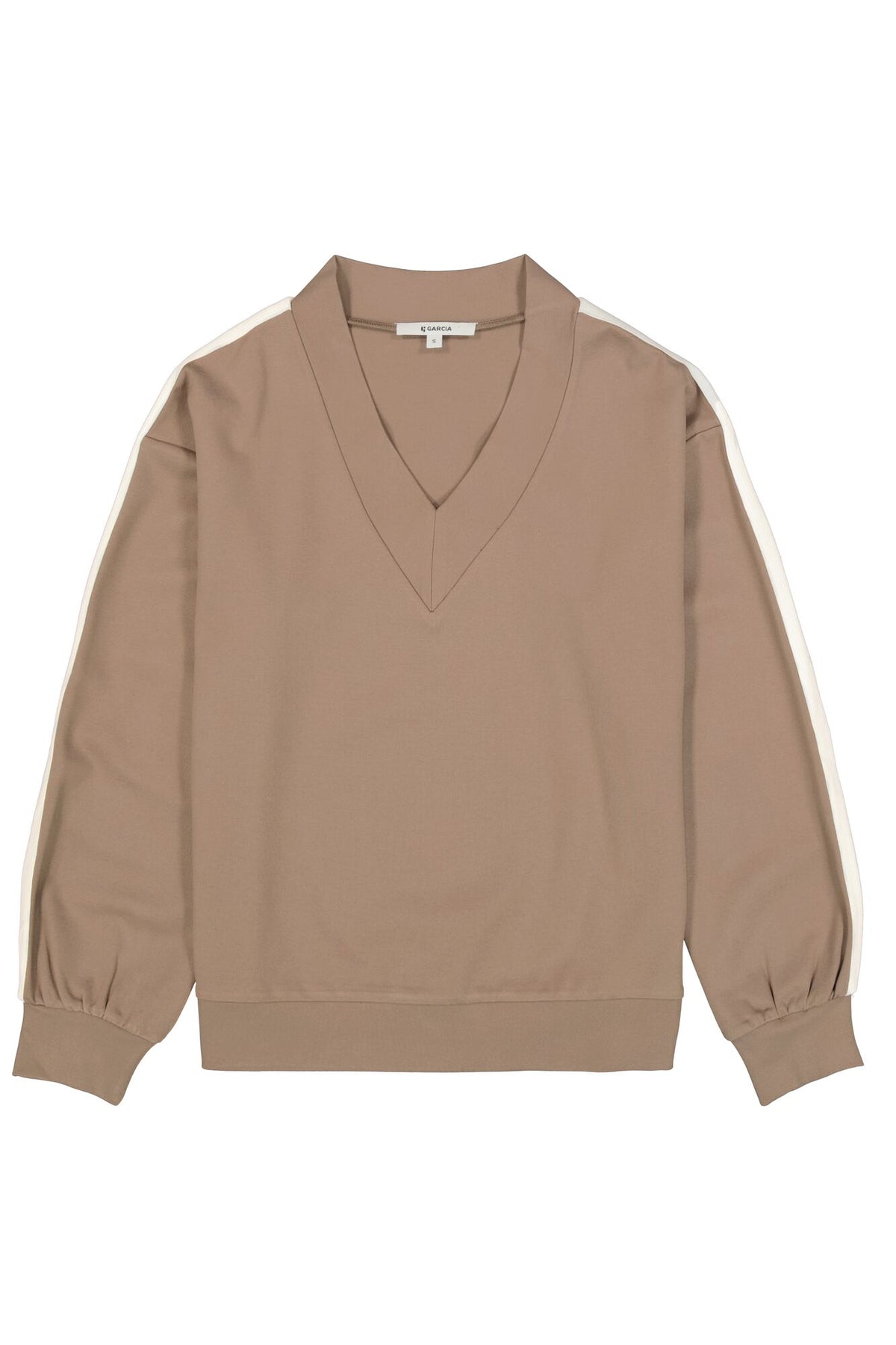 Garcia Soft Taupe Modal V-Neck Sports Luxe Top, N260262