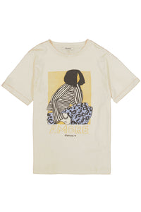 Garcia Cream Printed Front T-Shirt, O260006